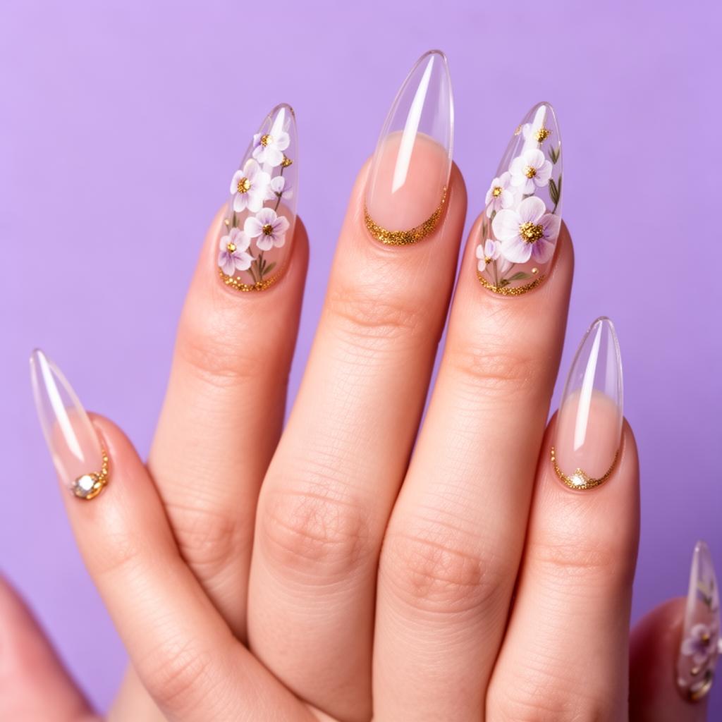 Floral nail art design